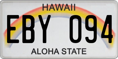 HI license plate EBY094