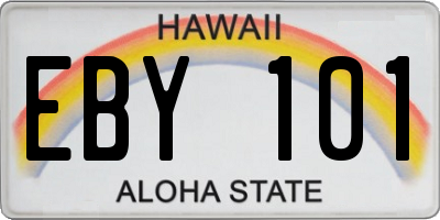 HI license plate EBY101