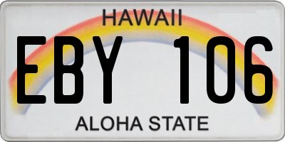 HI license plate EBY106
