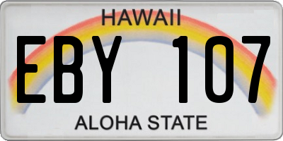 HI license plate EBY107