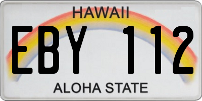 HI license plate EBY112