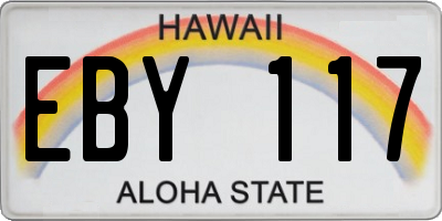 HI license plate EBY117
