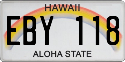 HI license plate EBY118