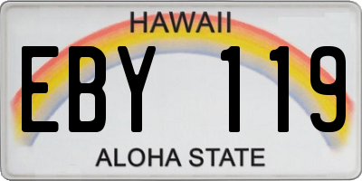 HI license plate EBY119