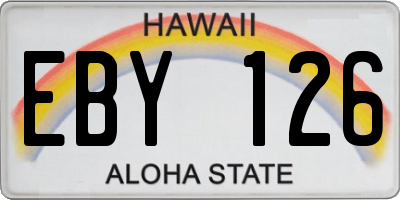 HI license plate EBY126