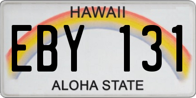 HI license plate EBY131