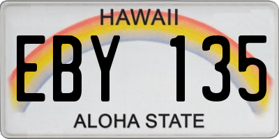 HI license plate EBY135