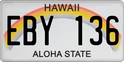 HI license plate EBY136