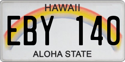 HI license plate EBY140