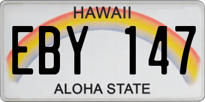 HI license plate EBY147