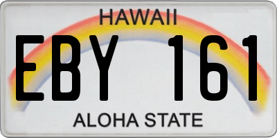 HI license plate EBY161