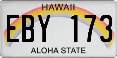 HI license plate EBY173