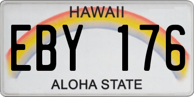 HI license plate EBY176