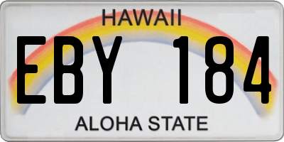 HI license plate EBY184