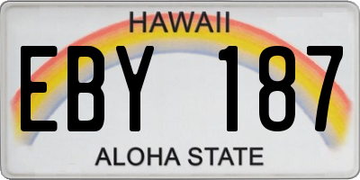 HI license plate EBY187