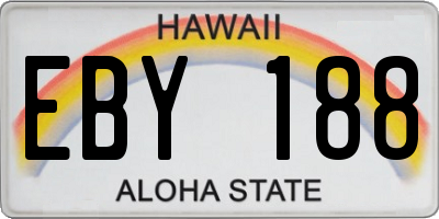 HI license plate EBY188