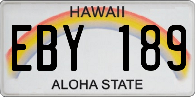 HI license plate EBY189
