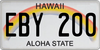 HI license plate EBY200