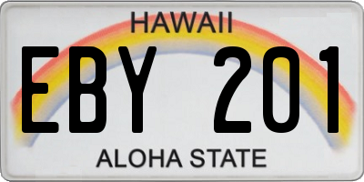HI license plate EBY201