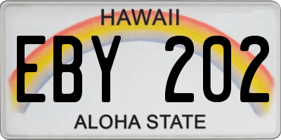 HI license plate EBY202