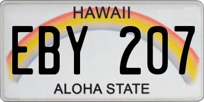 HI license plate EBY207