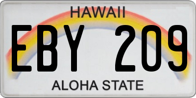 HI license plate EBY209
