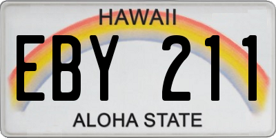 HI license plate EBY211