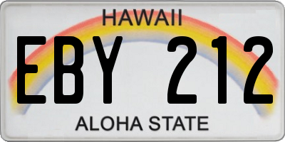 HI license plate EBY212