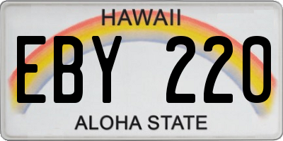 HI license plate EBY220