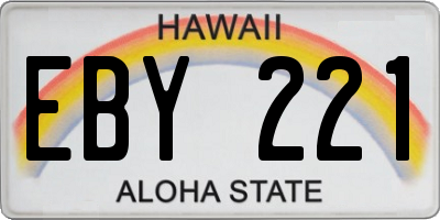HI license plate EBY221