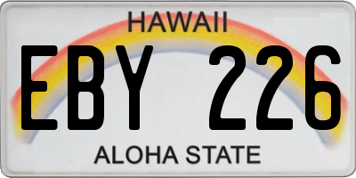 HI license plate EBY226