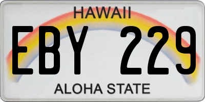 HI license plate EBY229