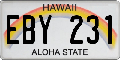 HI license plate EBY231
