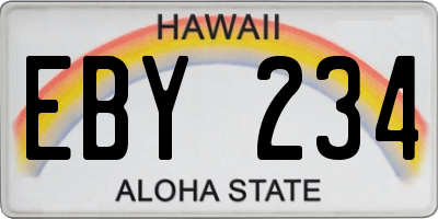 HI license plate EBY234