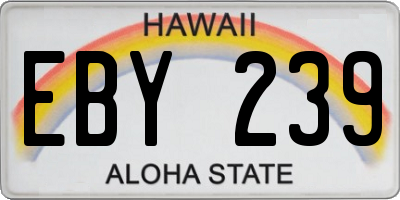 HI license plate EBY239