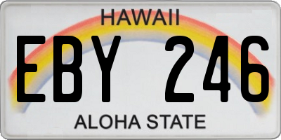 HI license plate EBY246
