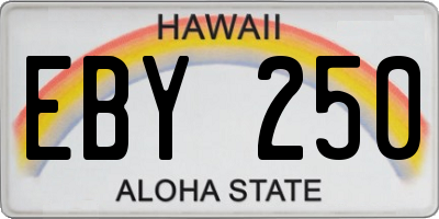 HI license plate EBY250