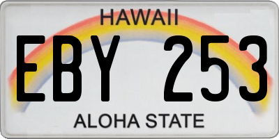 HI license plate EBY253