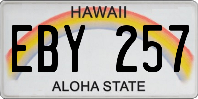 HI license plate EBY257
