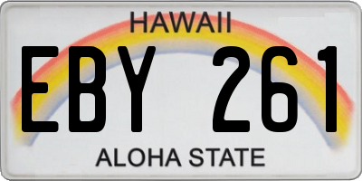 HI license plate EBY261
