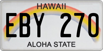 HI license plate EBY270
