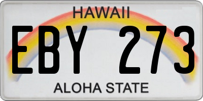 HI license plate EBY273