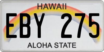 HI license plate EBY275