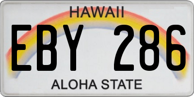 HI license plate EBY286