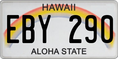 HI license plate EBY290