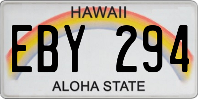 HI license plate EBY294