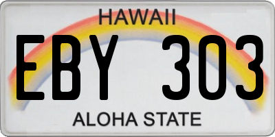 HI license plate EBY303