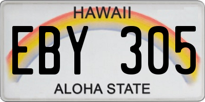 HI license plate EBY305
