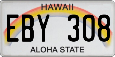 HI license plate EBY308