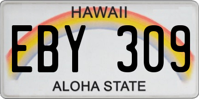 HI license plate EBY309